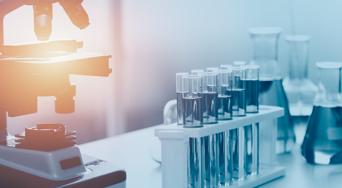 Test tubes in a science laboratory