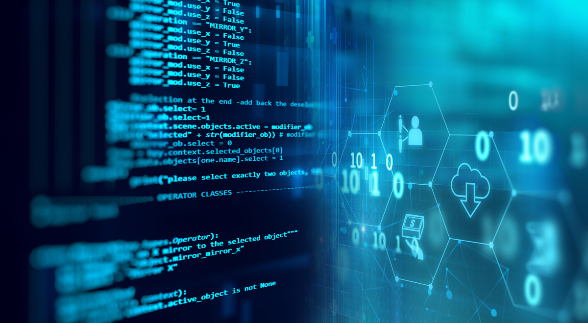 Computer screens showing code
